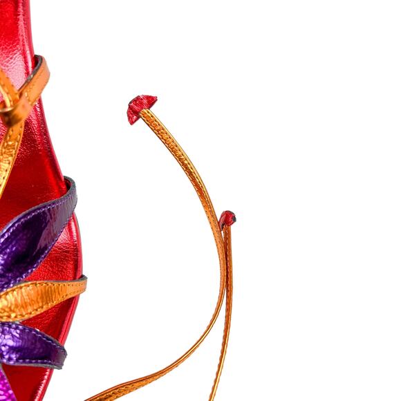 Jeffery Campbell Una Flor Bright Metallic Sandals Size 10 - Picture 6 of 9